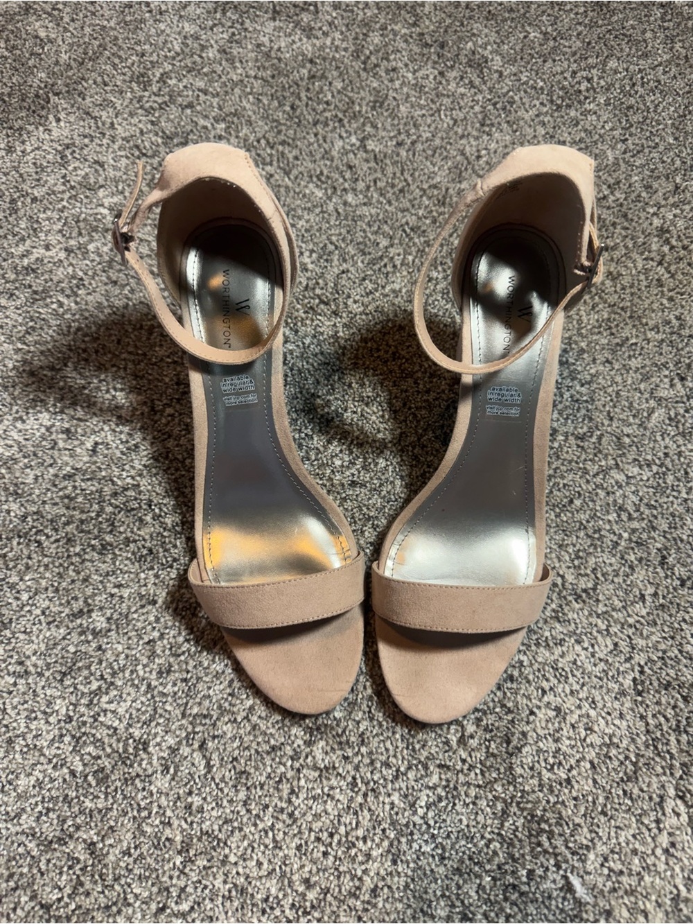 Worthington Nude suede w/ ankle Strap heels